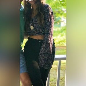 Floral forever 21 v neck top